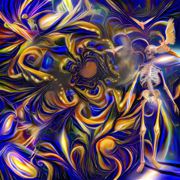 Abstract Painting Angels Surreal Space — Stock Photo, Image