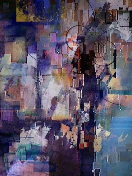 Digitale Abstrakte Kunst Glitch Effekt Rendering — Stockfoto