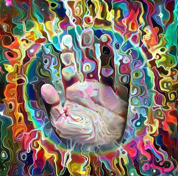 인간의 손바닥 추상적 렌더링 — 스톡 사진