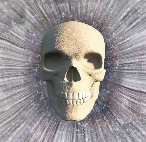 石骷髅艺术 3D渲染 — 图库照片