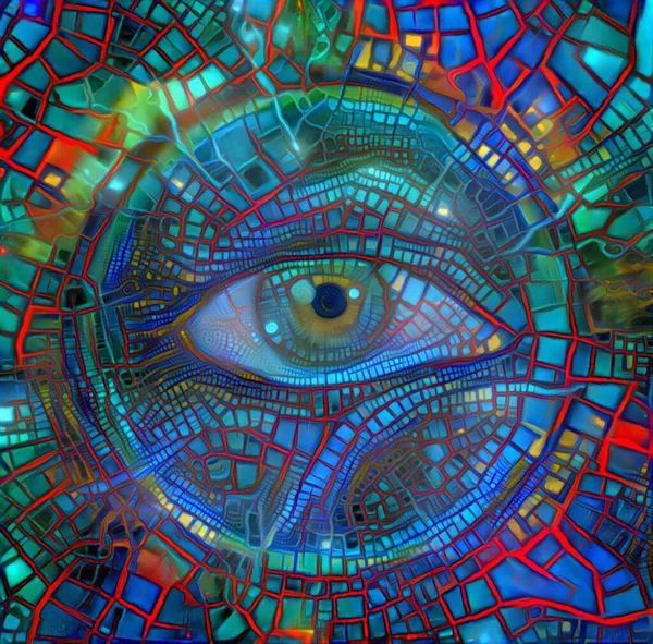 Human Eye Abstract Painting Rendering — Stock Photo, Image