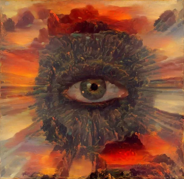 Ojo Humano Pintura Abstracta Renderizado — Foto de Stock