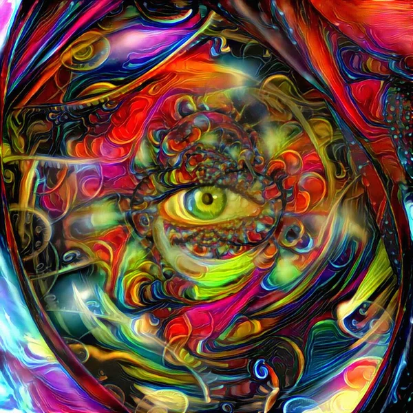 All Seeing Eye Abstract Painting Rendering — Stock Photo, Image