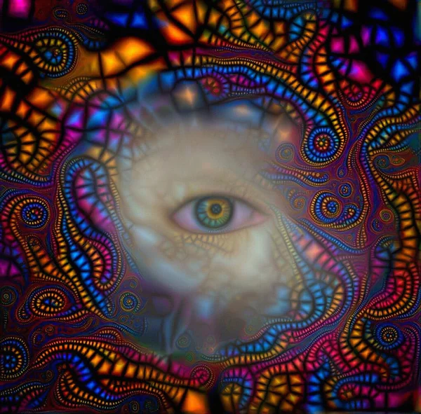Lidské Oko Abstraktní Malba Vykreslování — Stock fotografie