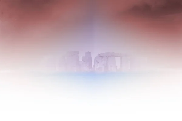 Paisaje Surrealista Stonehenge Niebla Renderizado — Foto de Stock