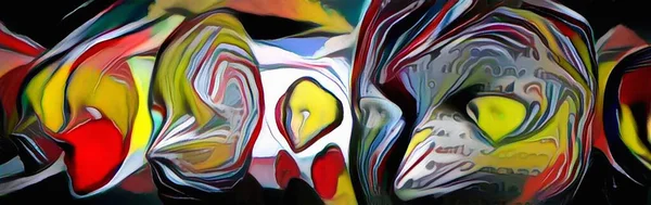 Colorful Abstract Faces Rendering — Stock Photo, Image