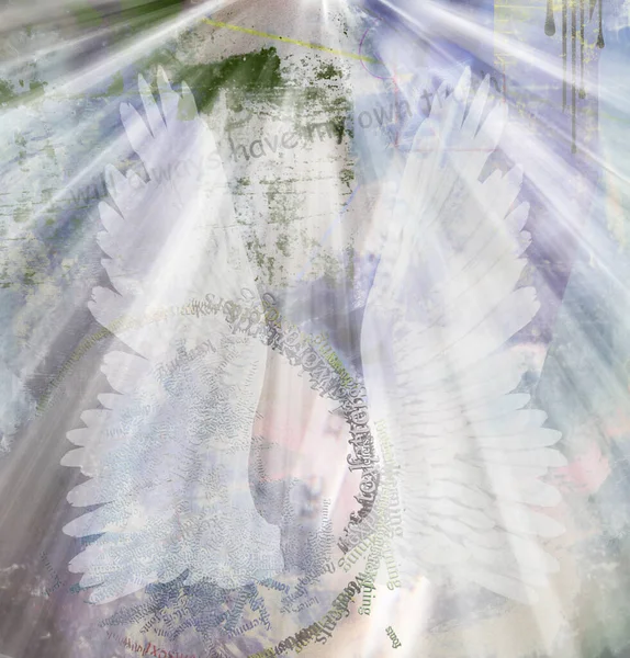 Modern Spiritual Abstract Dark Grunge Background Angels Wings Truth Rendering — Stock Photo, Image