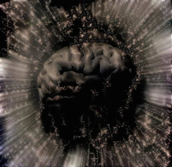 Lidský Mozek Abstraktní Vykreslování — Stock fotografie