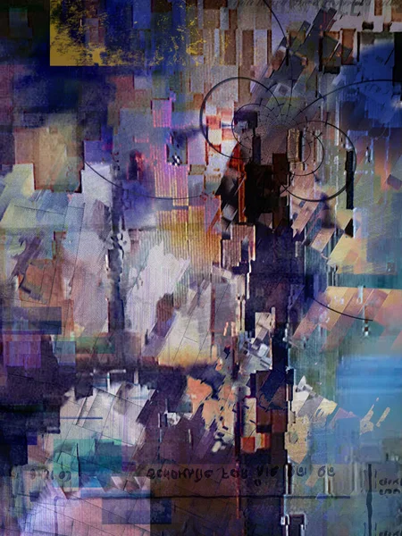Digitale Abstracte Kunst Glitch Effect Weergave — Stockfoto
