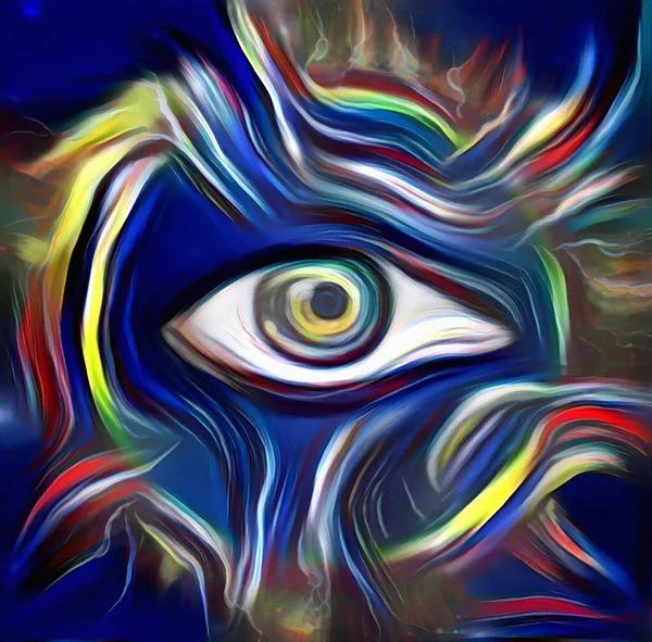 Todos Viendo Eye Pintura Abstracta Renderizado — Foto de Stock