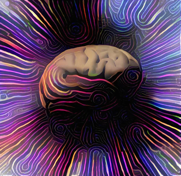 Cerebro Humano Abstracto Renderizado — Foto de Stock