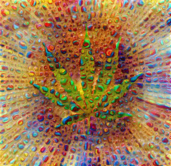 マリウアナの葉の抽象的 3Dレンダリング — ストック写真