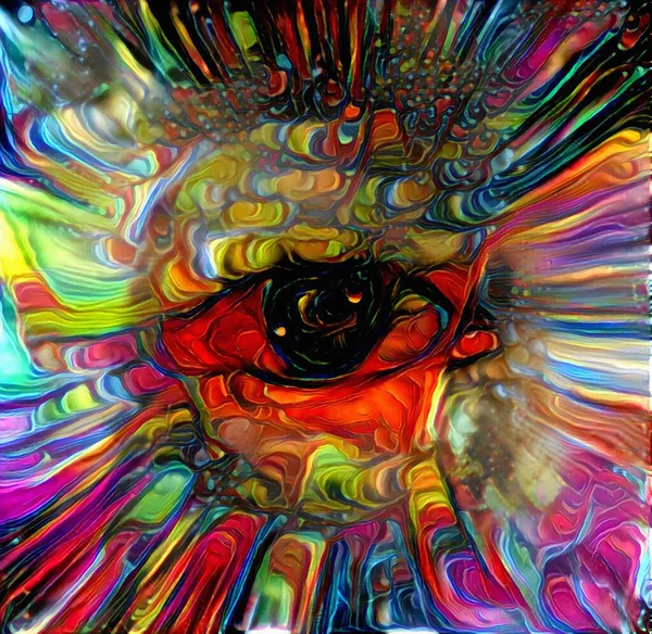 Ojo Humano Pintura Abstracta Renderizado —  Fotos de Stock