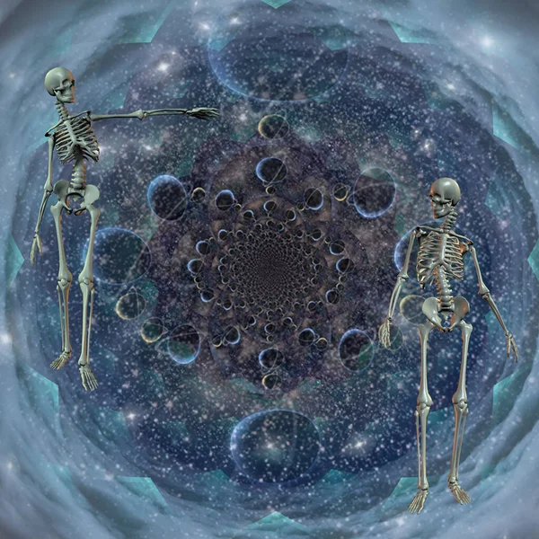 Skeletten Vortex Van Het Leven Weergave — Stockfoto