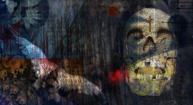 Manevi grunge sanatı. 3B görüntüleme