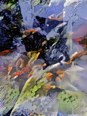 Renkli soyut resim. Modern dijital sanat. 3B görüntüleme