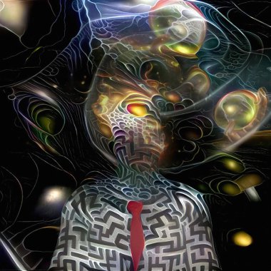 Soyut sanat. Dijital resim. 3B görüntüleme