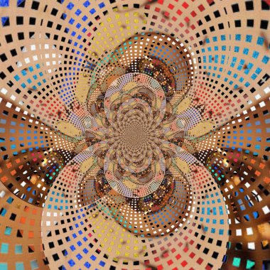 Bej renkli soyut fraktal. 3B görüntüleme