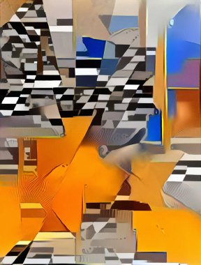 Modern dijital soyut. 3B görüntüleme