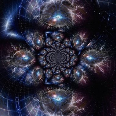 Kristal küreye sarılı zaman sarmalı