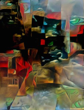 Dijital soyut resim. 3B görüntüleme