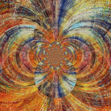 Soyut çok renkli fraktal. 3B görüntüleme