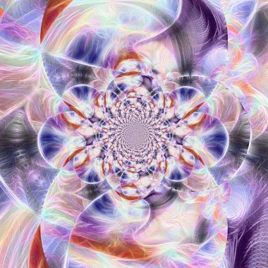 Canlı ışıkların fraktali. 3B görüntüleme