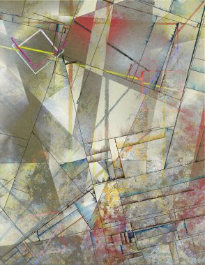 Modern Geometrik Soyut Boyama. 3B görüntüleme