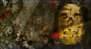 Manevi grunge sanatı. 3B görüntüleme