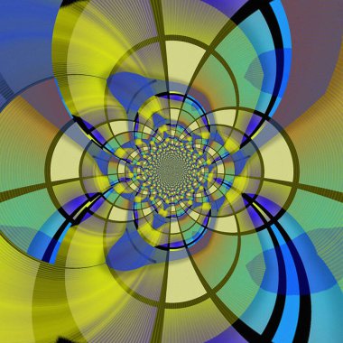 Geometrik şekilli soyut fraktal. 3B görüntüleme