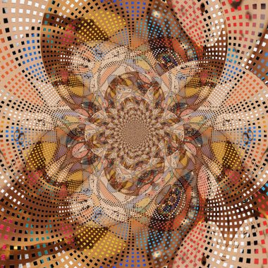 Bej renkli soyut fraktal. 3B görüntüleme