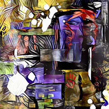 Renkli soyut resim. Modern dijital sanat. 3B görüntüleme