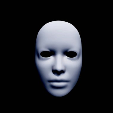 Siyah üzerine gökkuşağı olan bir maske. 3B görüntüleme