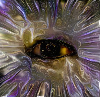 İnsan gözü. Soyut resim. 3B görüntüleme