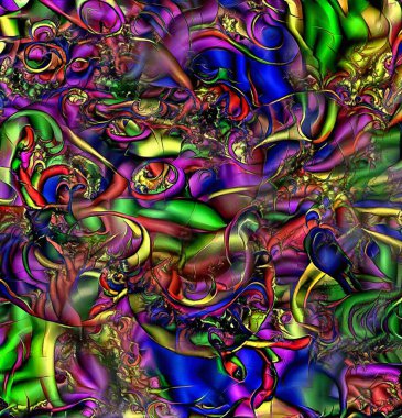 Renkli soyut resim. Modern dijital sanat. 3B görüntüleme