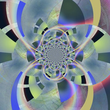 Geometrik şekilli soyut fraktal. 3B görüntüleme