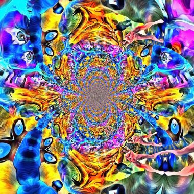 Renkli soyut fraktal. 3B görüntüleme