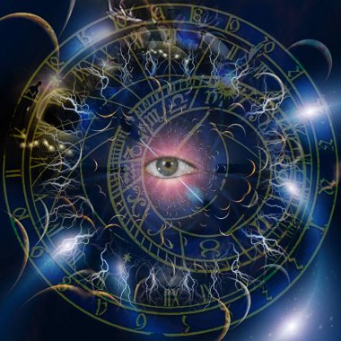 Göz ve zodyak saat. 3B görüntüleme