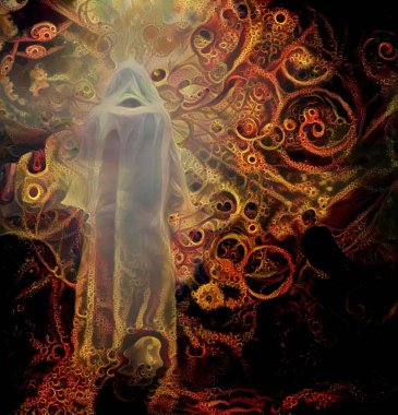 Ruhani soyut sanat. 3B görüntüleme