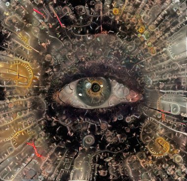 İnsan gözü. Soyut resim. 3B görüntüleme