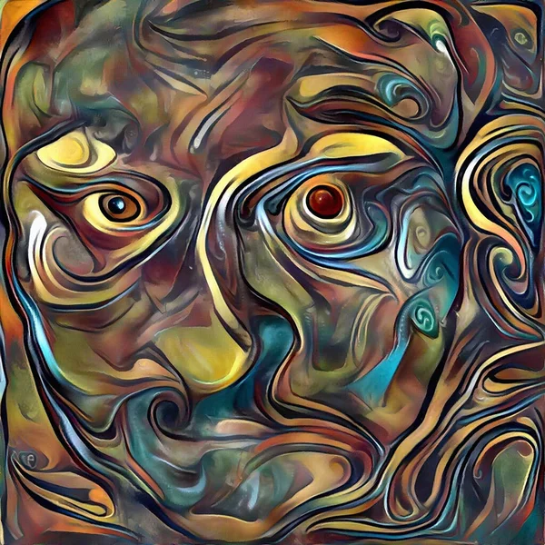 男は抽象的な顔 3Dレンダリング — ストック写真