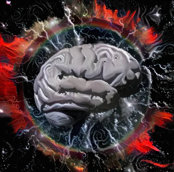 Human Brain Abstract Rendering — Stock Photo, Image