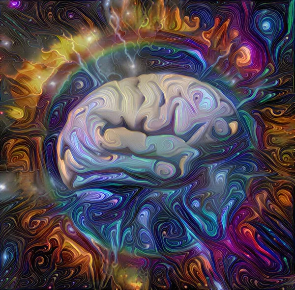 Abstrato Cérebro Humano Renderização — Fotografia de Stock