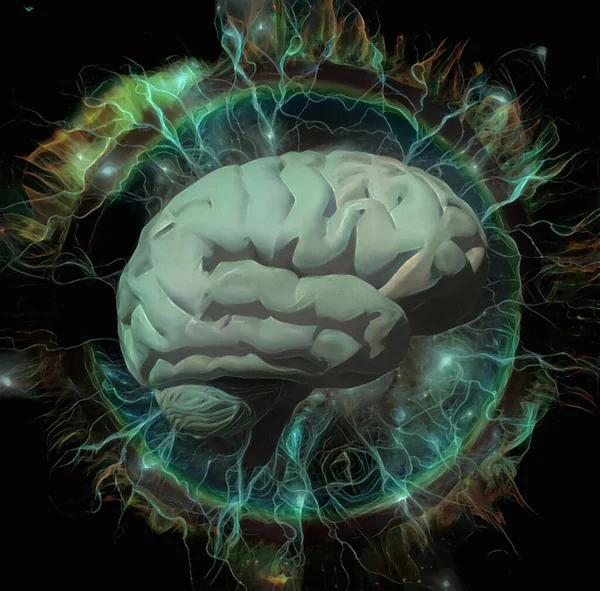 Human Brain Abstract Rendering — Stock Photo, Image