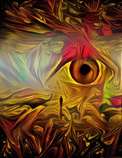 Ojo Místico Pintura Abstracta Arte Digital Moderno —  Fotos de Stock