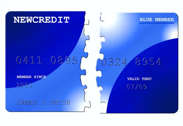 Credit Card Cut Half Rendering — Stock Photo, Image