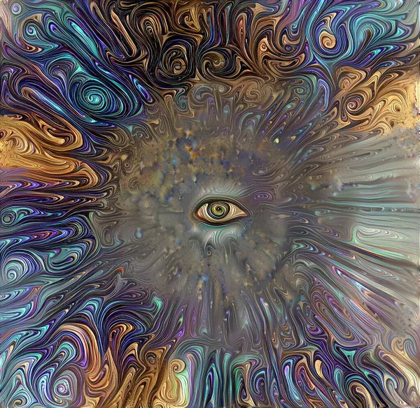 Ojo Humano Pintura Abstracta Renderizado — Foto de Stock