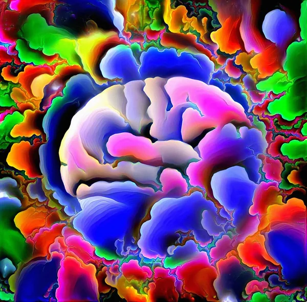 Cérebro Humano Abstracto Renderização — Fotografia de Stock