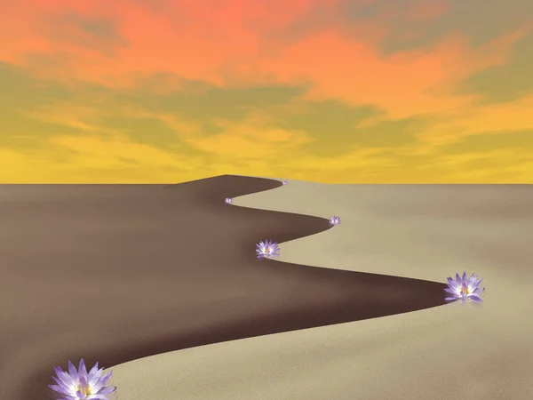 Сюрреалістичне Мистецтво Пустеля Снів Візуалізація — стокове фото