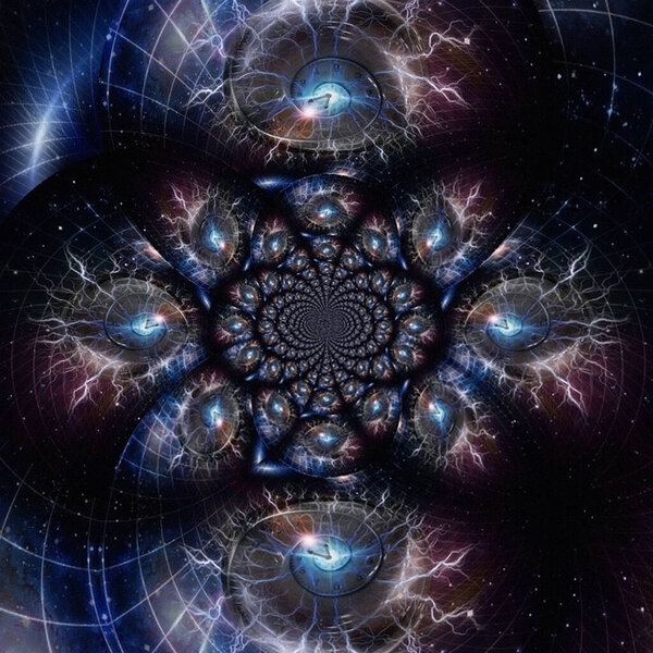 Spiral of time enclosed in crystal sphere